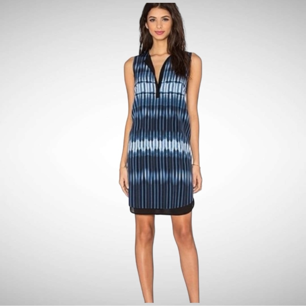 VINCE SILK TIE DYE STRIPE DRESS SIZE S/P
